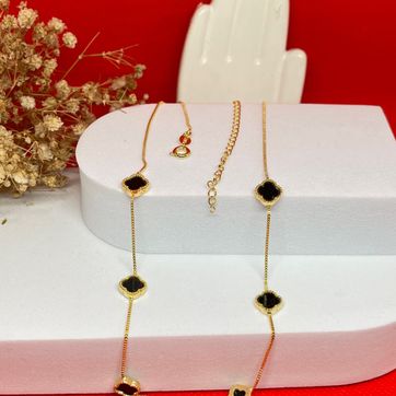 Cadena van cleef x6 negro de 47cm - imagen 1