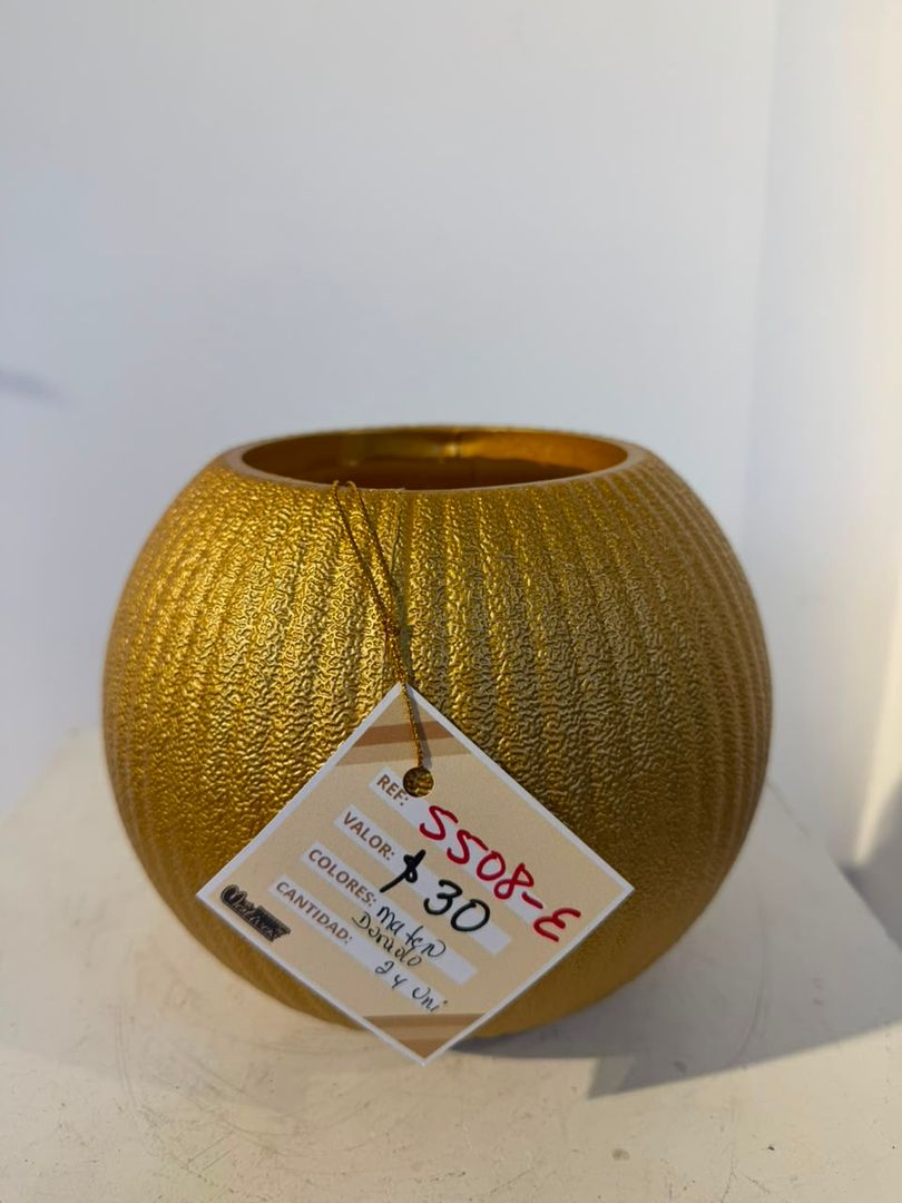 MATERO PLASTICO CIRCULAR DORADO PEQUEÑO