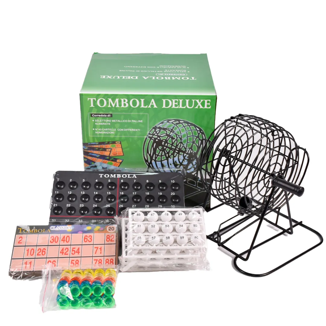 JUEGO DE BINGO CON BOLILLERO METALICO 90 NUMEROS Y 40 CARTONES