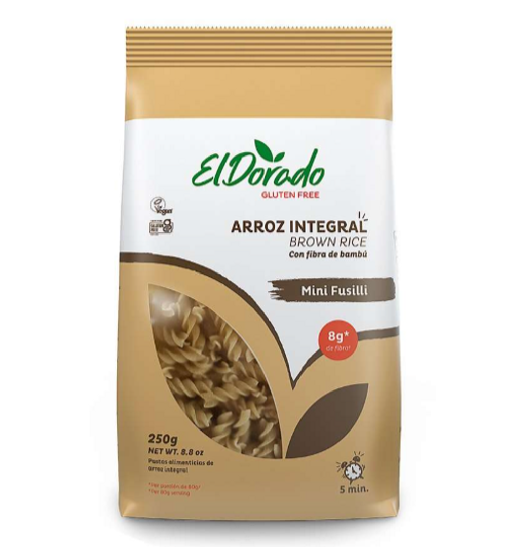 PASTA DE ARROZ INTEGRAL MINI FUSILLI X 250 GR