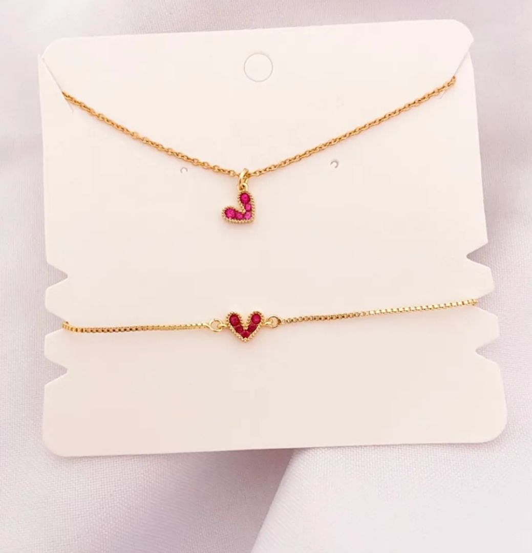 JUEGO CORAZON  FUCSIA