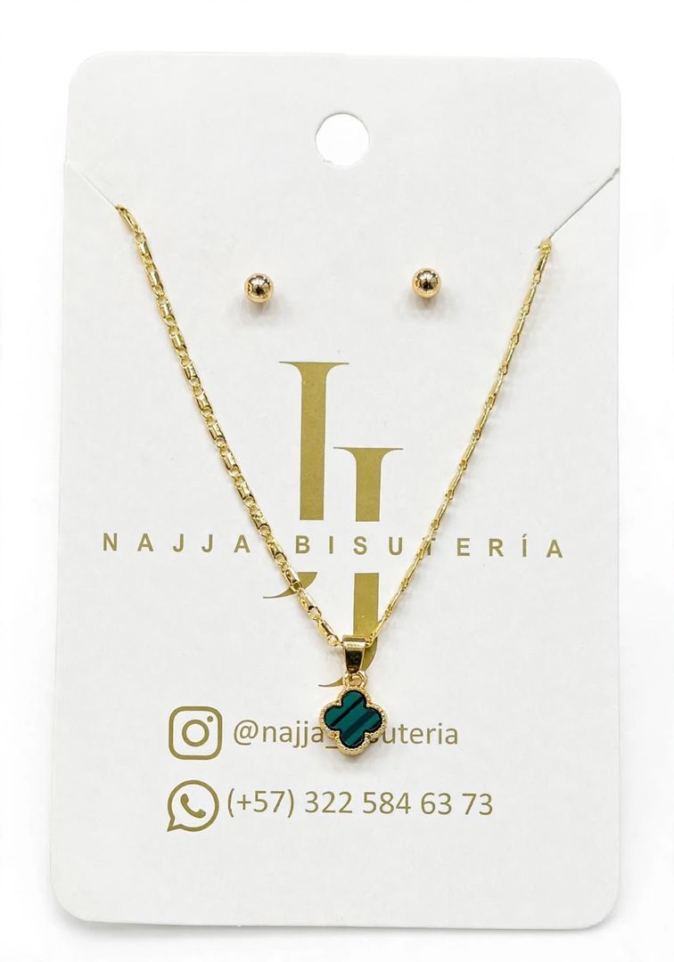 Collar Rodinado Trébol  