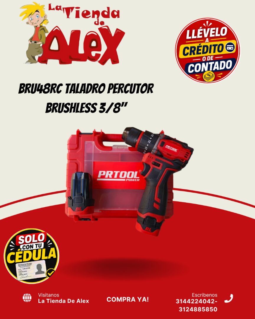 BRU48RC TALADRO PERCUTOR BRUSHLESS 3/8"