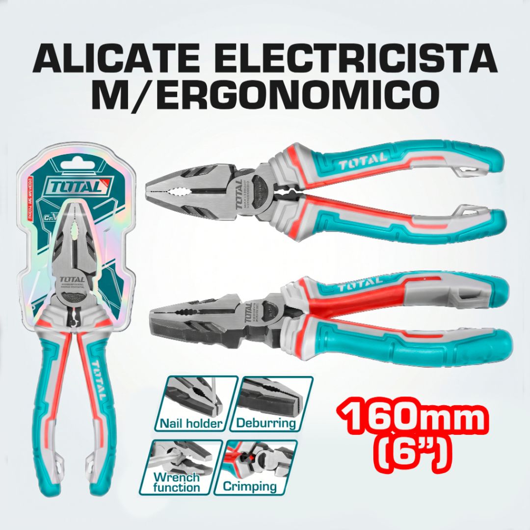ALICATE ELECTRICISTA 6" M/ERGONOMICO 
