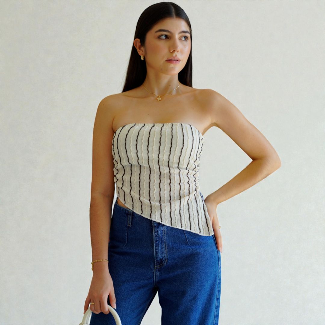 Blusa asimetrica straple