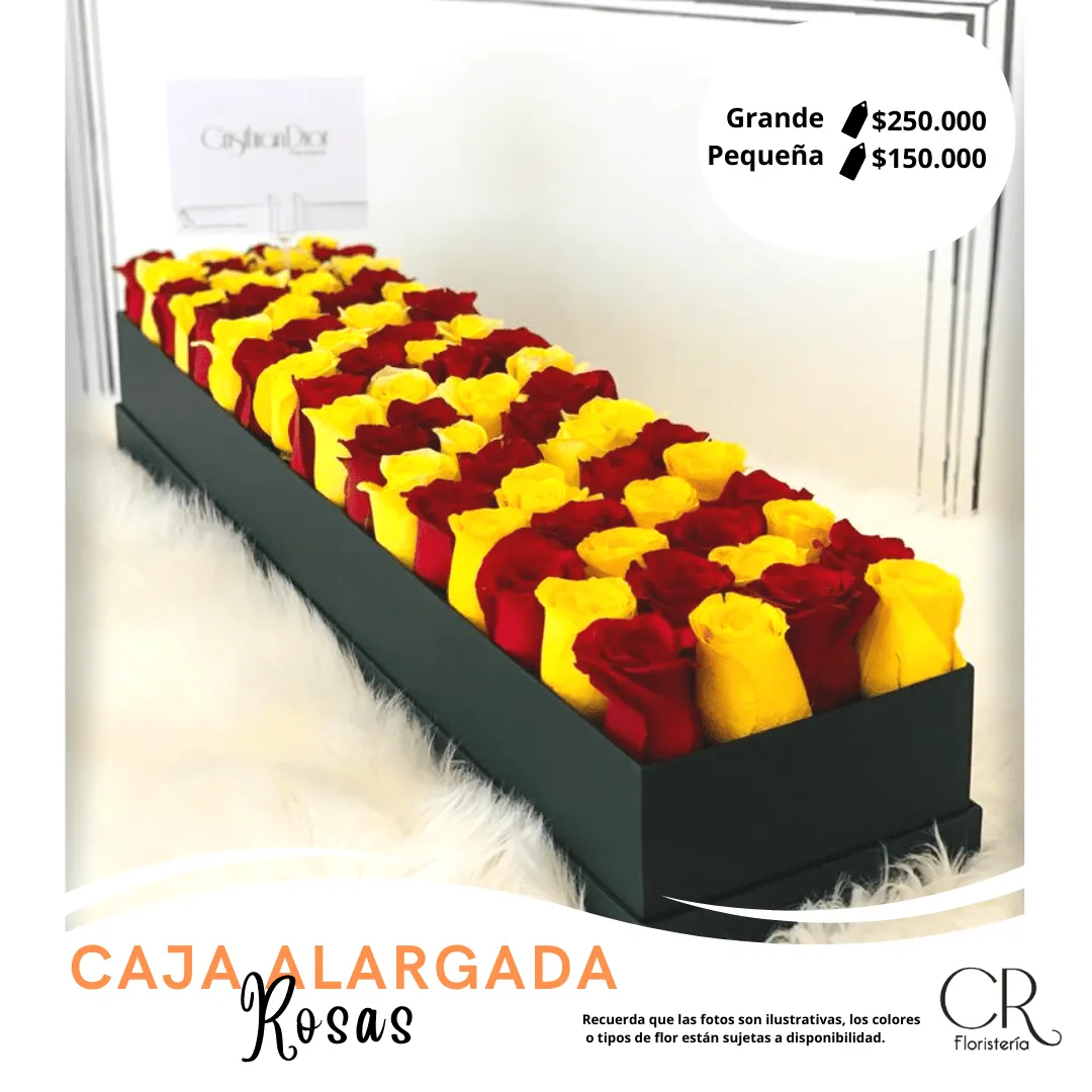 Caja Alargada Deluxe de Rosas