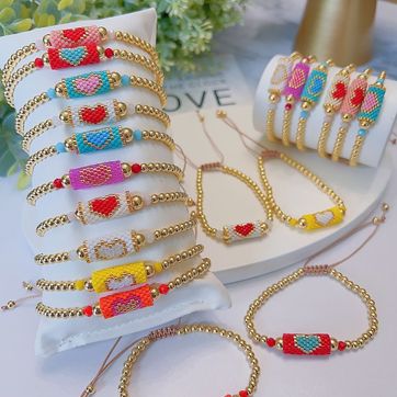 Pulsera Artesanal Miyuki Love - imagen 1