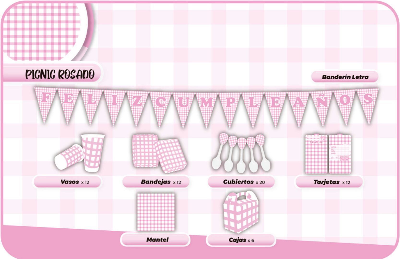 DECORACIÓN PICNIC ROSADO