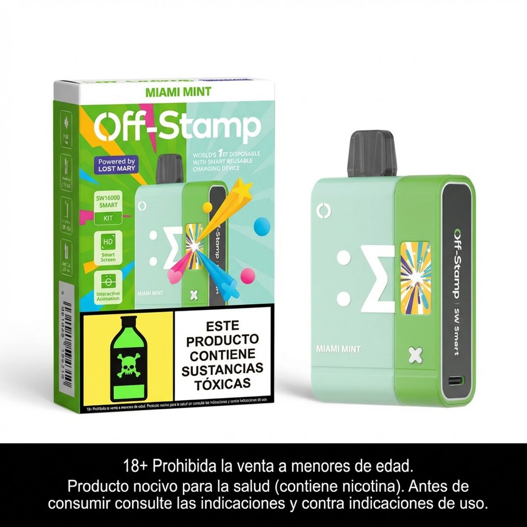 Off Stamp Miami Mint 16.000 Puffs Kit Bateria Y Pod