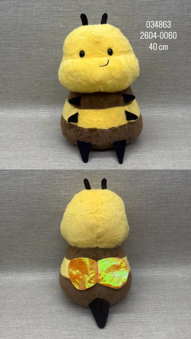 ABEJA DE ALAS BRILLANTES DE 40 CM 