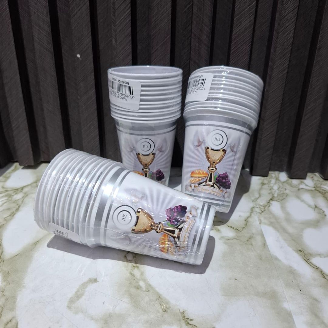 VASO X12 UND P.COMUNION PLATA JHS