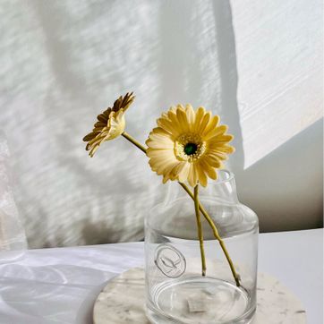 Florero Vidrio Transparente Pajarito VENDIDO  - imagen 1