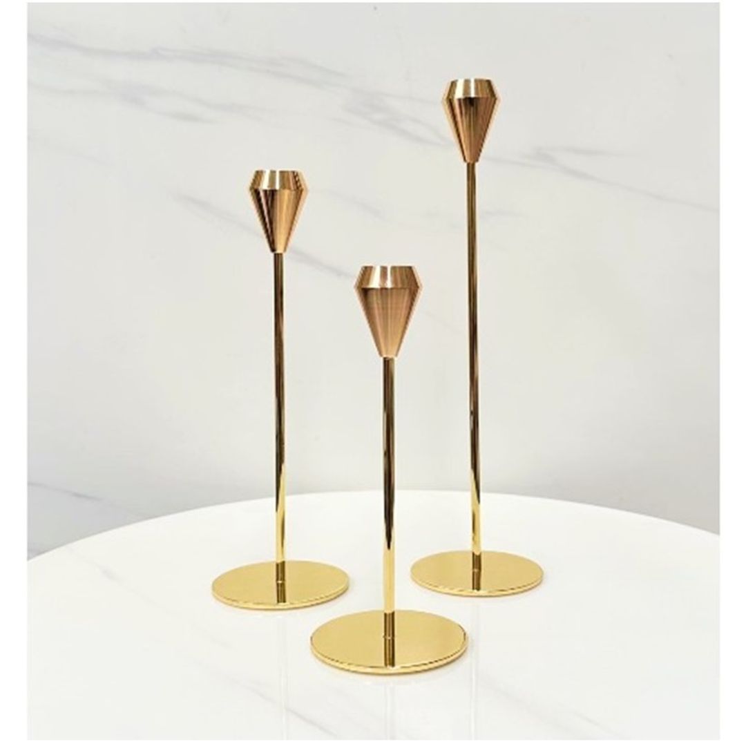 Set Candelabros Dorados