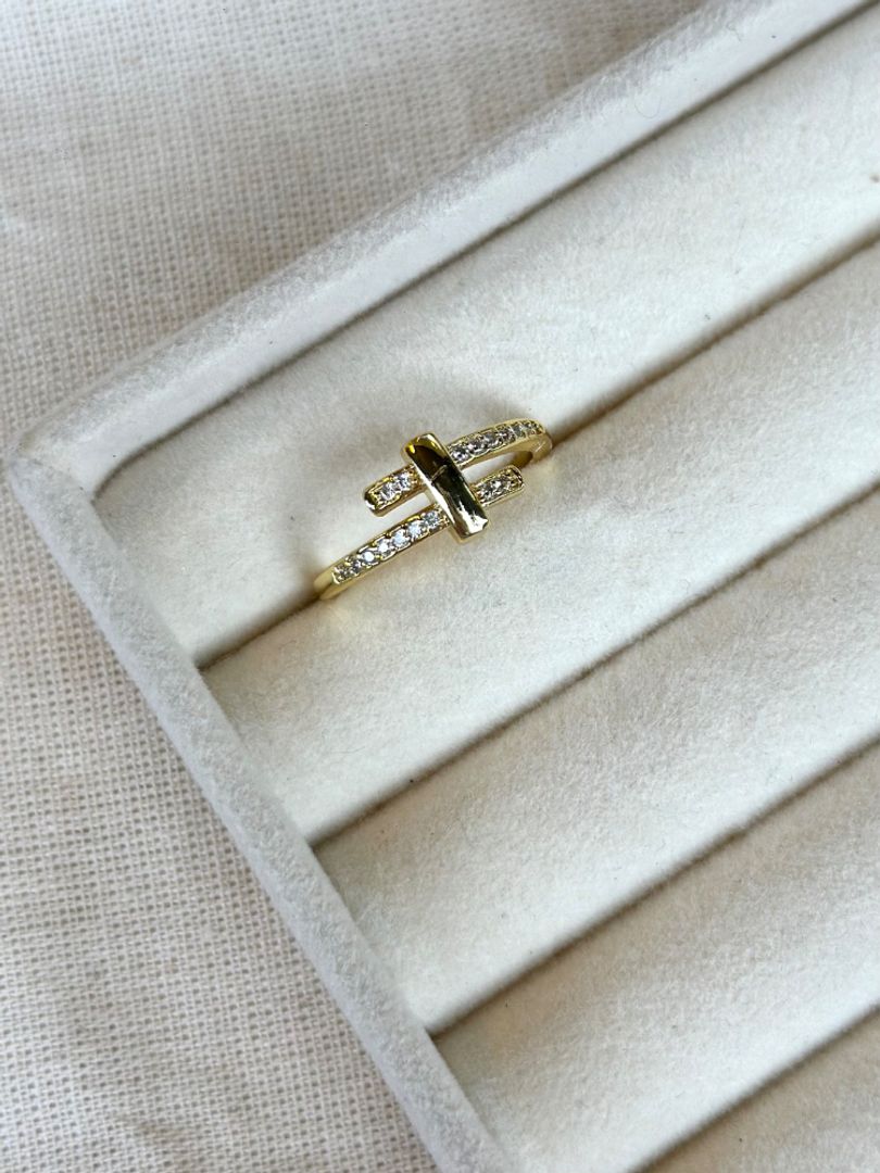 Anillo doble circonias 