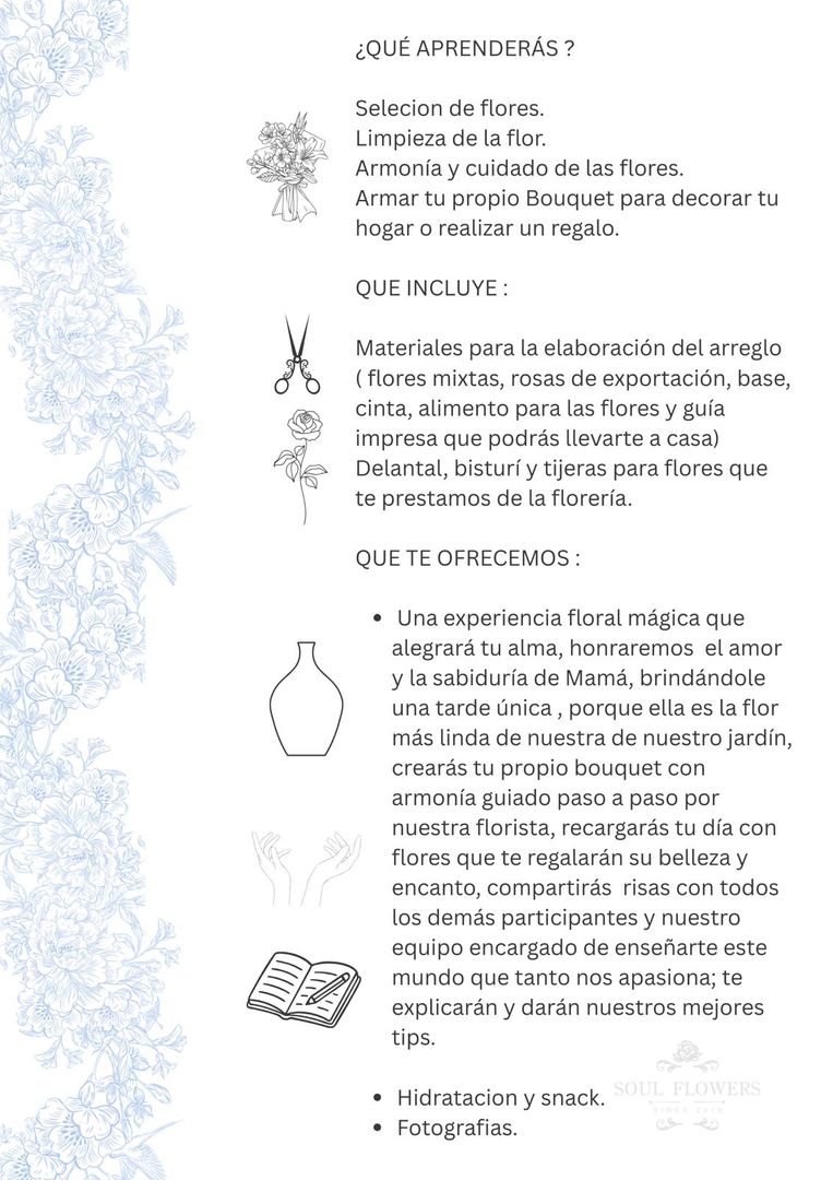 TALLER FLORAL EDICIÓN MADRES