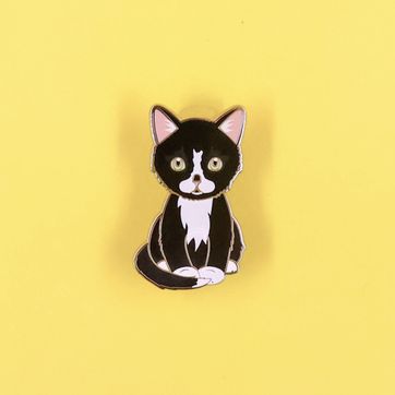 PIN GATO NEGRO BLANCO - imagen 1