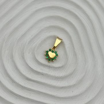 Imagen del producto Dije corazón esmeralda 