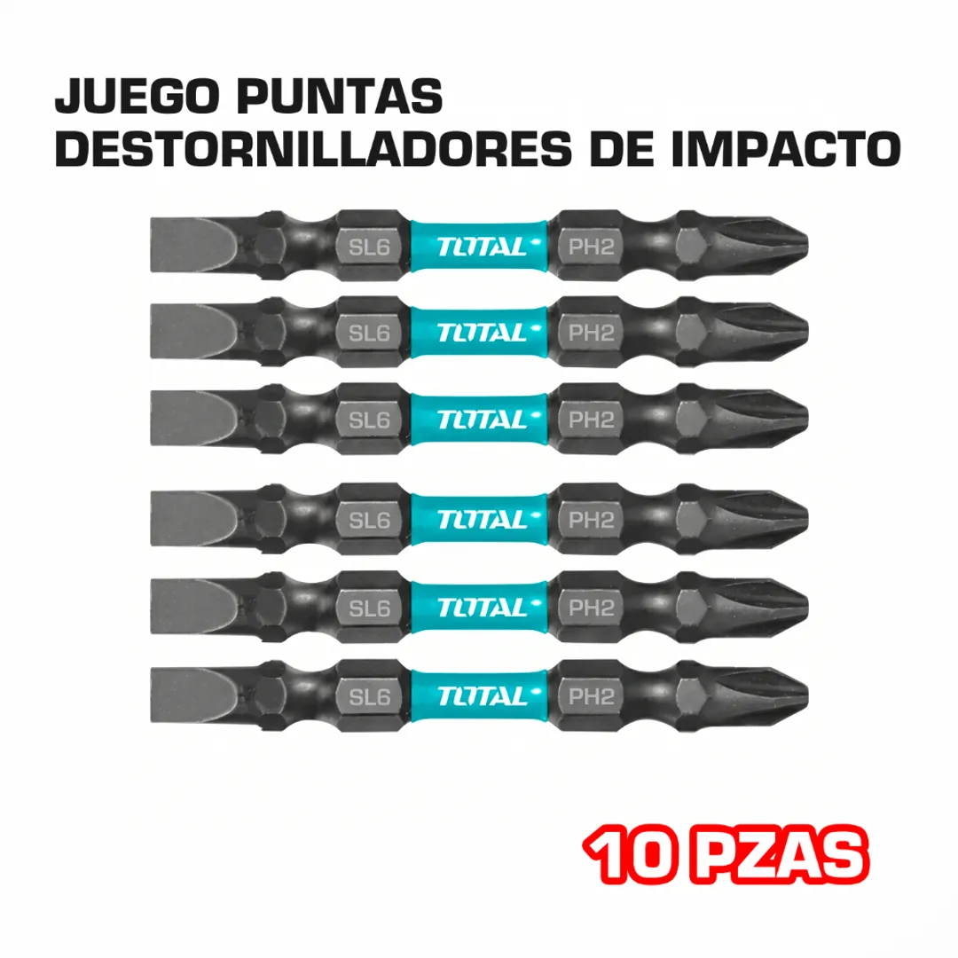 SET PUNTAS MIXTAS DESTORNILLADOR 10 PIEZAS MAGNÉTICAS