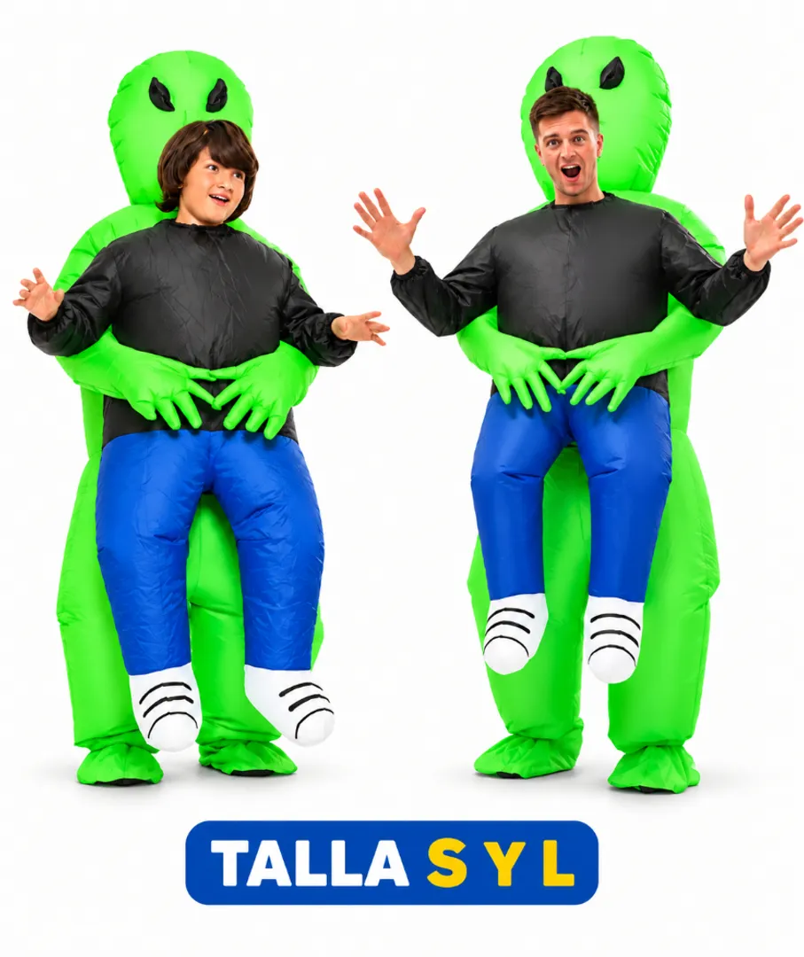 DISFRAZ INFLABLE DE ALIENIGENA EXTRATERRESTRE TALLA S Y L