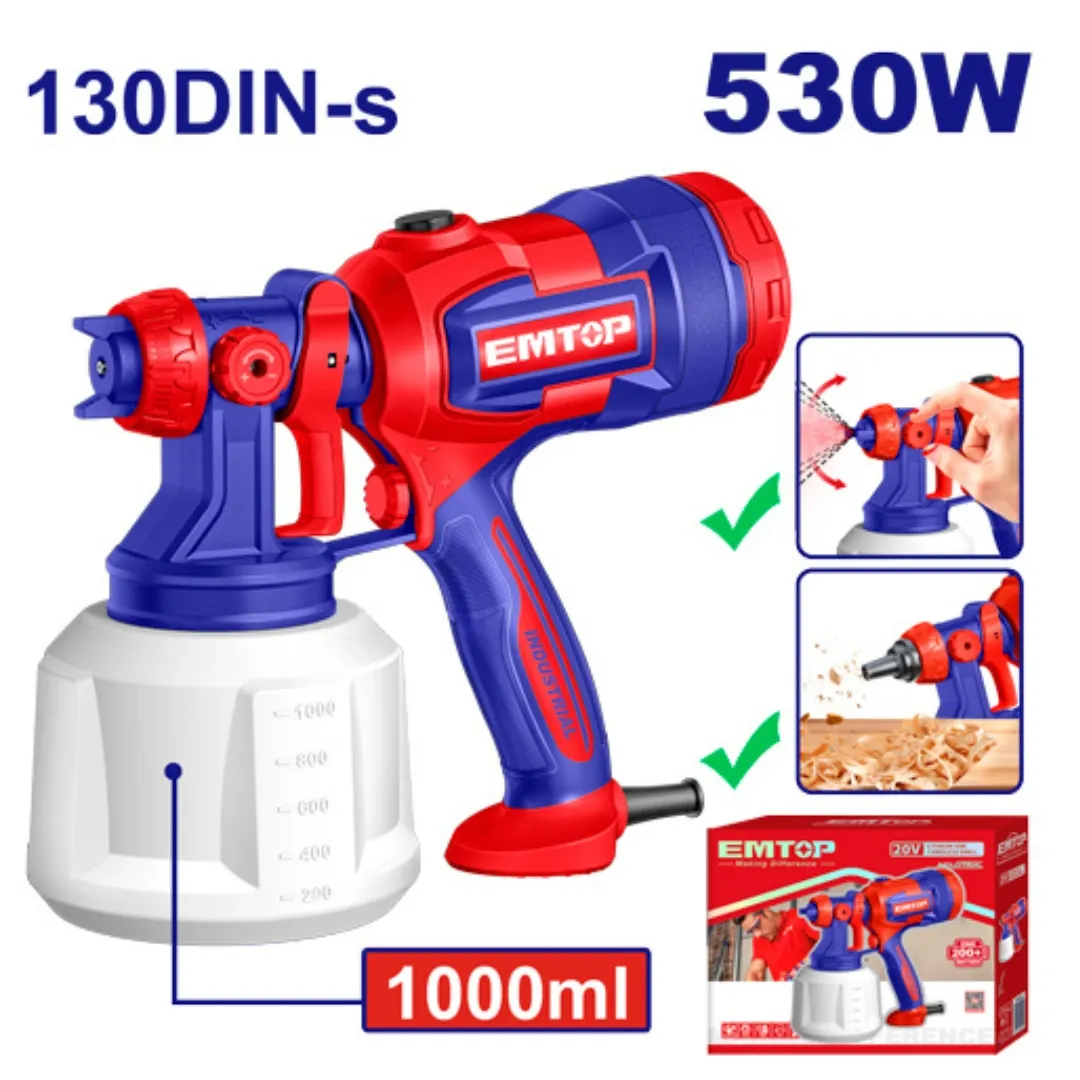 EMTOP PISTOLA PARA PINTAR 530W/120DIN-S CAP 1000ML