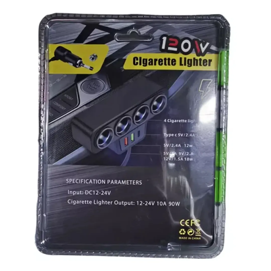 CARGADOR PUERTOS USB-C CIGARRERA CARRO ADAPTADOR