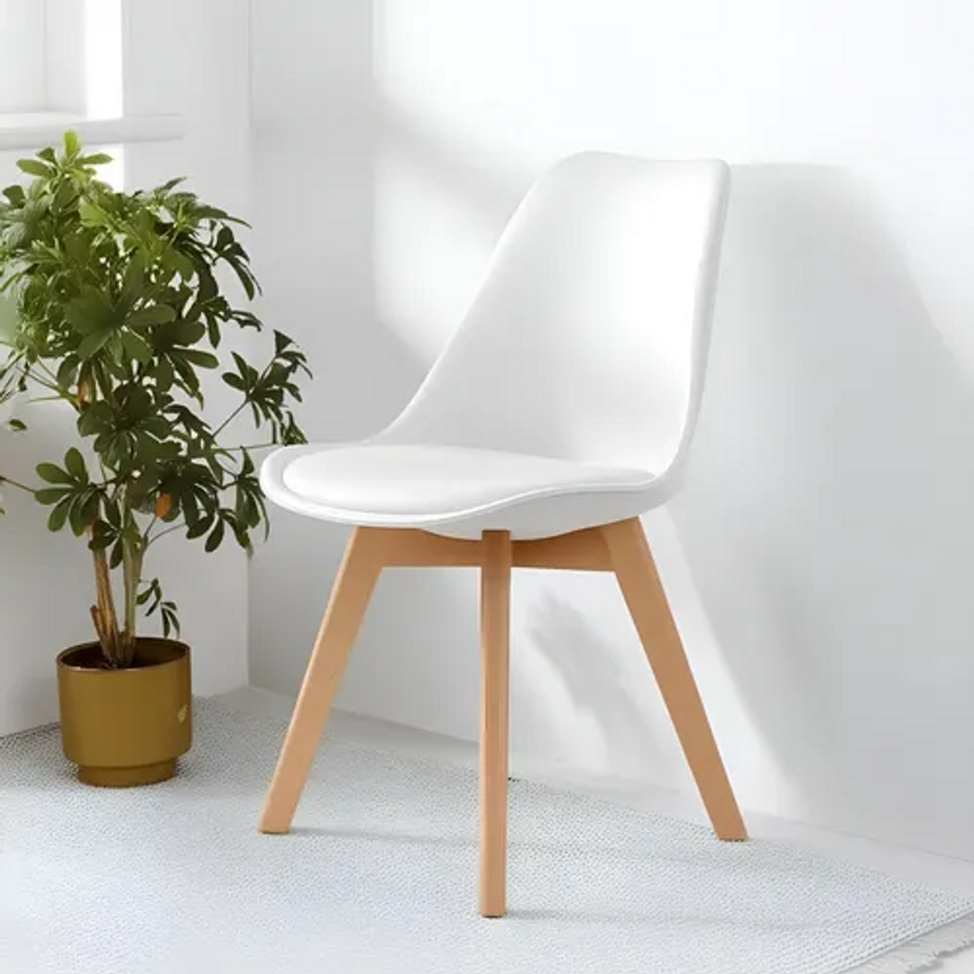 SILLA COMEDOR MODERNA MADERA COMPACTA TAPIZADA