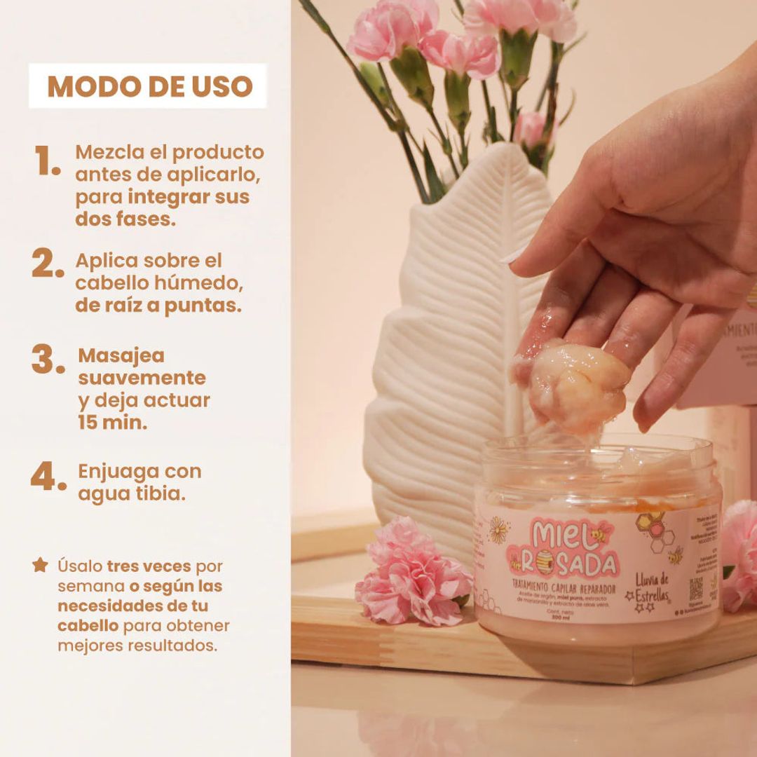 Miel rosada maacarilla capilar Tratamiento lluvia de estrellas