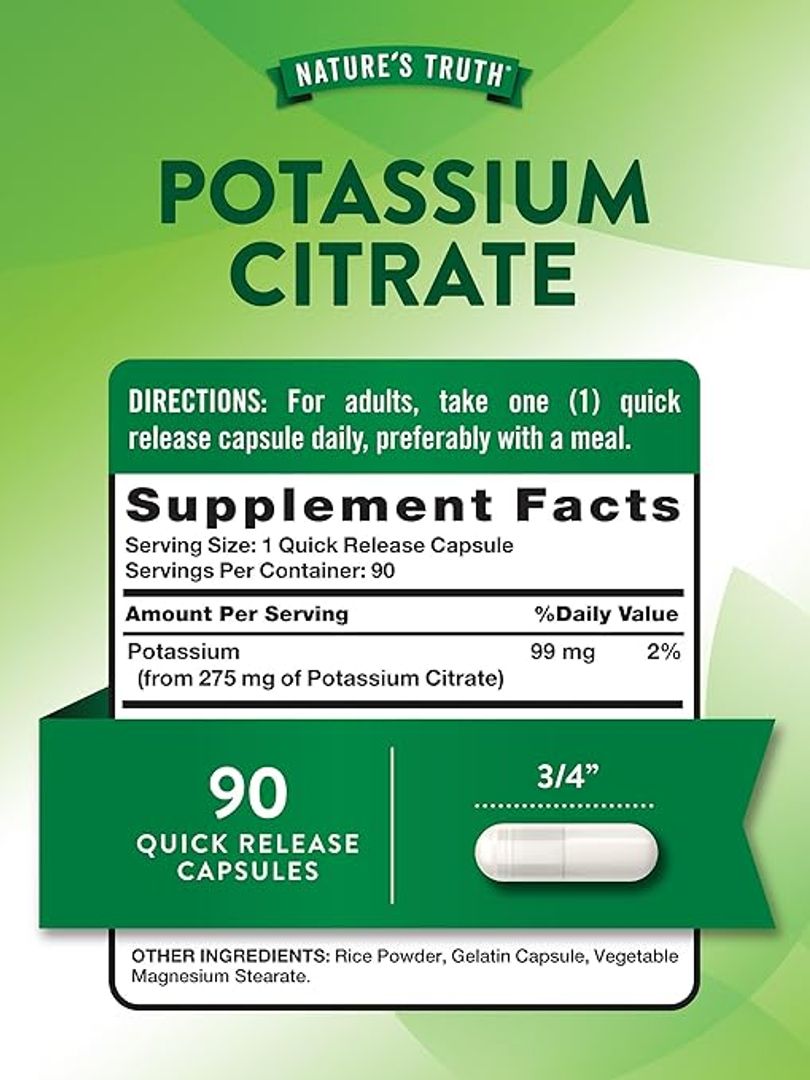 Citrato de potasio  275 mg 90 cápsulas 