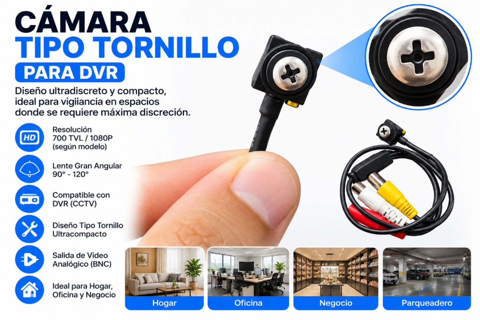 Cámara Tipo Tornillo para DVR 