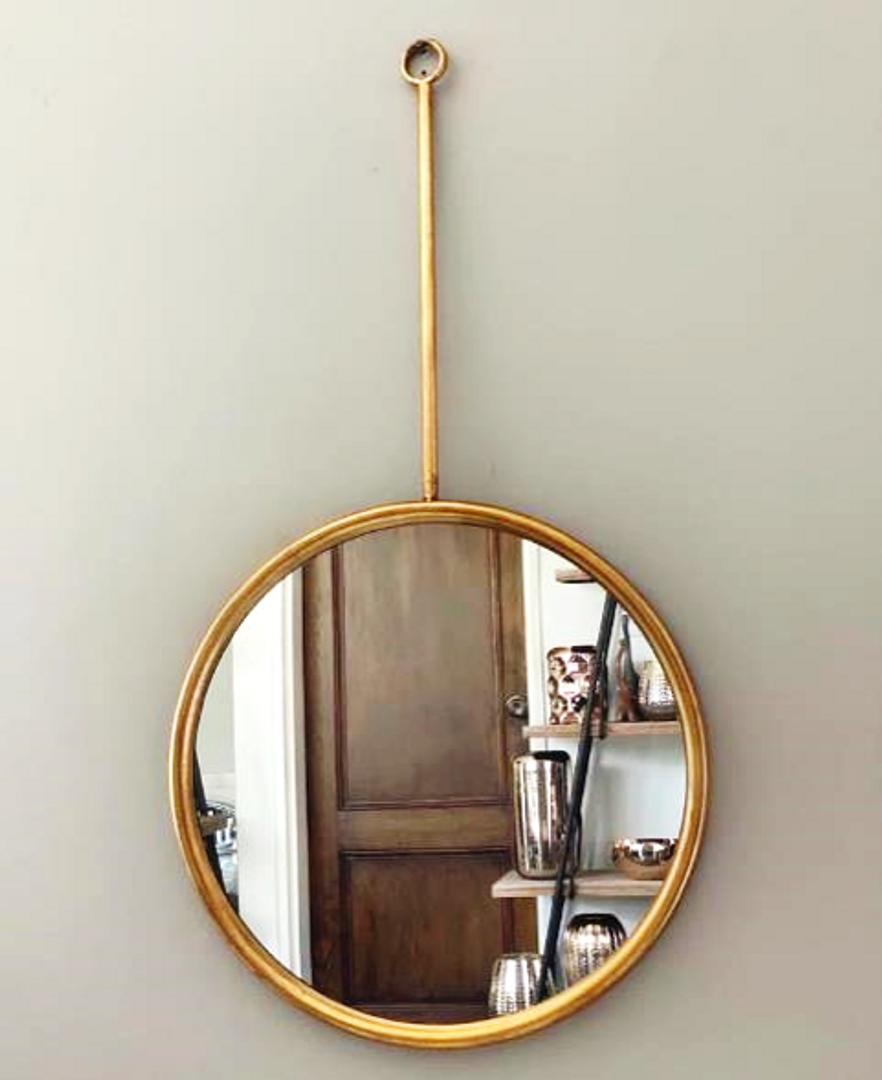 Esspejo circular dorado