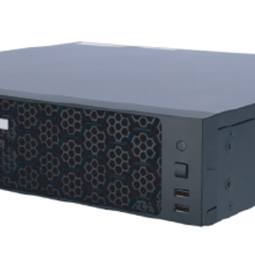 Imagen del producto Grabador NVR con 64 canales IP, compresión Ultra H.265, ancho de banda de 384 Mbps y resolución hasta 32 Mpx.