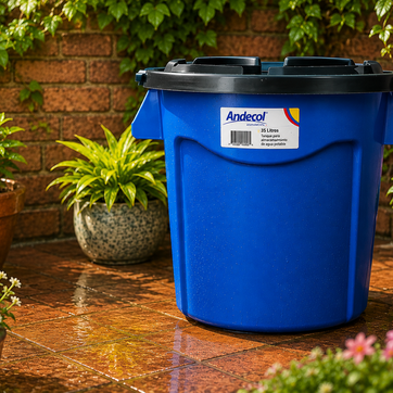 Imagen del producto ECOTANQUE 35 LTS AZUL C/TAPA-A.COL