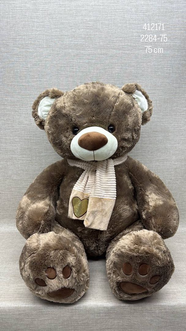 OSO CAFÉ CON BUFANDA 75 CM