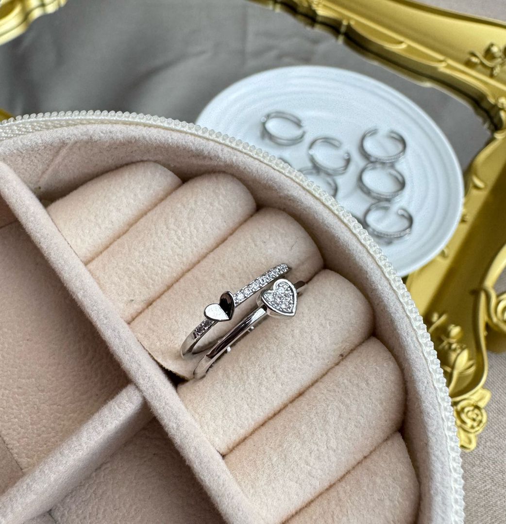 Anillos ajustables en rodio 