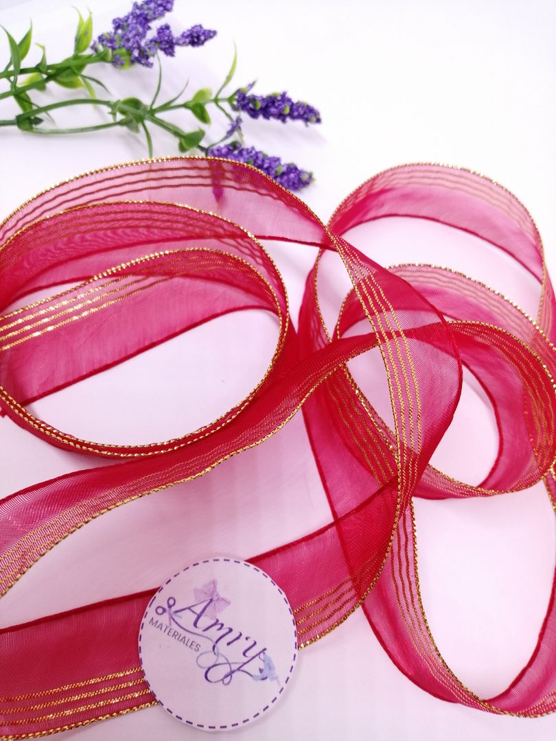 Organza 2cm con Dorado
