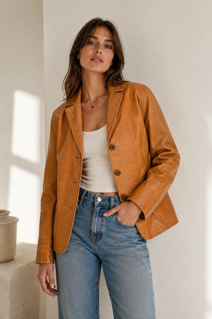 Chaqueta de Cuero Gap Talla M