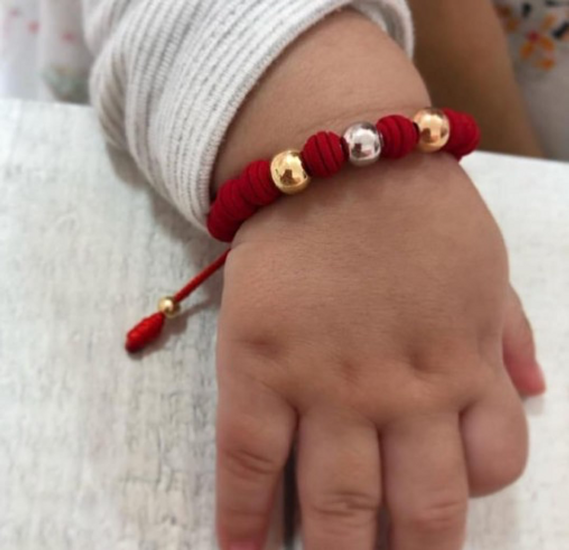 Pulsera 3 oros en balín y neopreno 6mm 