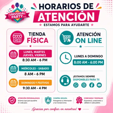 Imagen del producto HORARIOS DE ATENCION