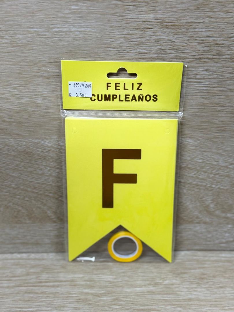 405  LETRERO FELIZ CUMPLEAÑOS AMARILLO/DORADO