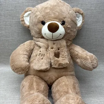 Imagen del producto OSO PATAS LARGAS CON BUFANDA  BEIGE 70 CM
