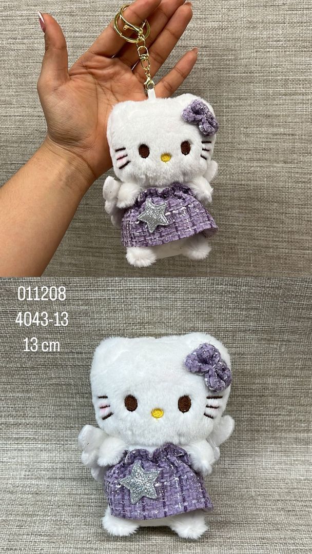 LLAVERO DE HELLO KITTY LILA CON MOÑO 