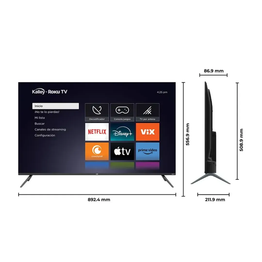 TV KALLEY 40" Pulgadas 102 cm K-RTV40FHD Smart TV Roku TV