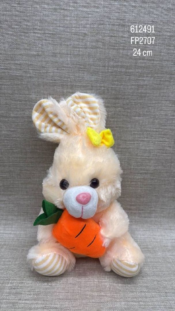 CONEJA CON MOÑO Y ZANAHORIA DE 24 CM