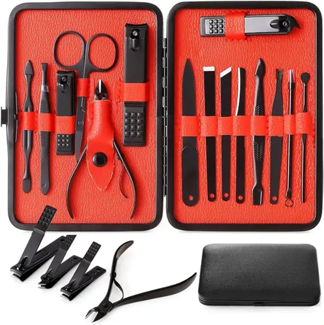 KIT DE MANICURE Y PEDICURE ESTUCHE LUJO 15 PIEZAS