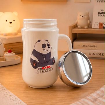 Imagen del producto HERMOSO MUG CERÁMICA OSOS ESCANDALOSOS CON TAPA ESPEJO