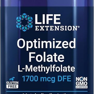 Folato optimizado  Lmetilfolato  1700 mcg de DFE 100 tab Life Extension - imagen 1