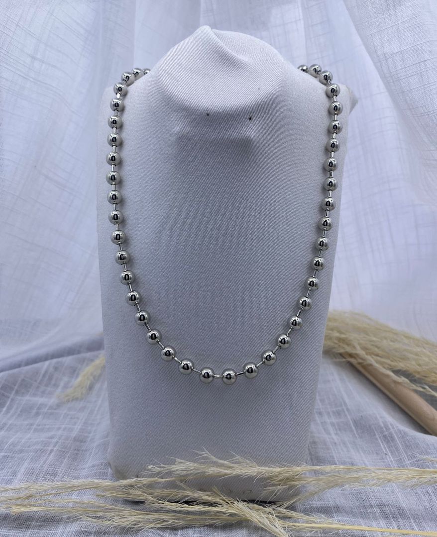 Cadena perlas, plateada, covergold 