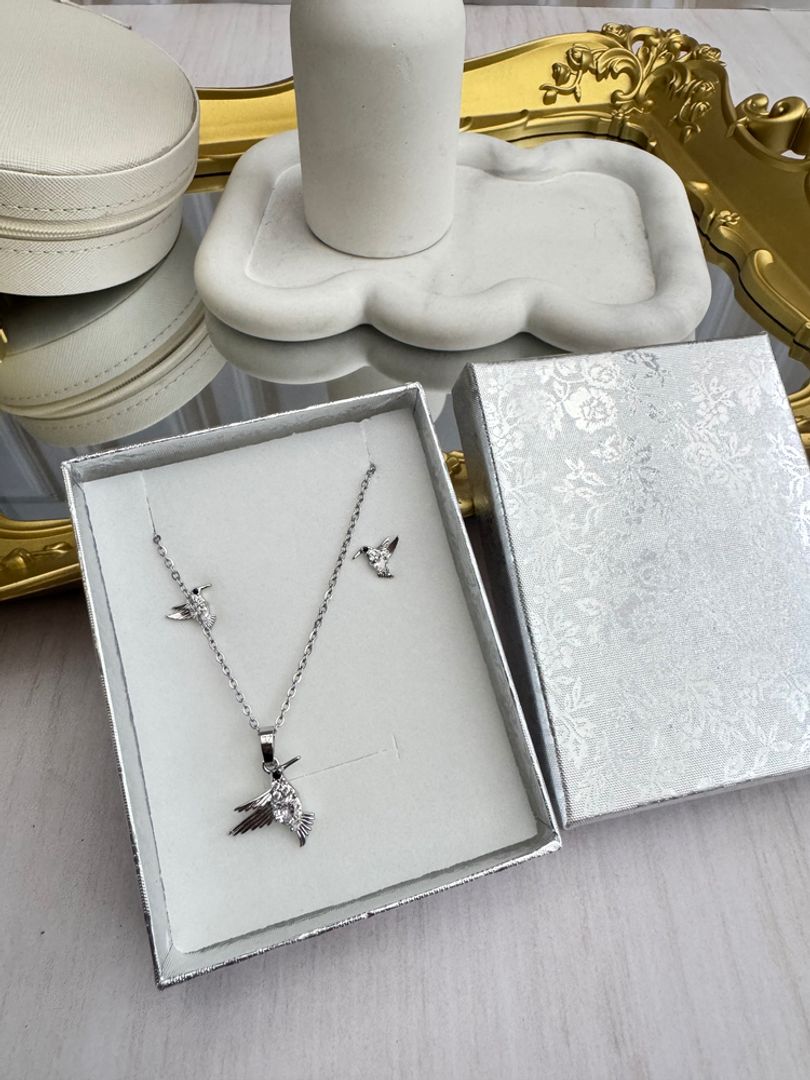 Set regalo caja rodio colibrí 