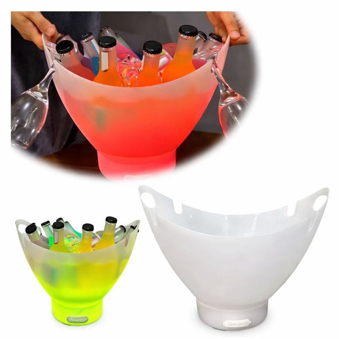 HIELERA CON LUZ Y PARLANTE 7litros ANCHA