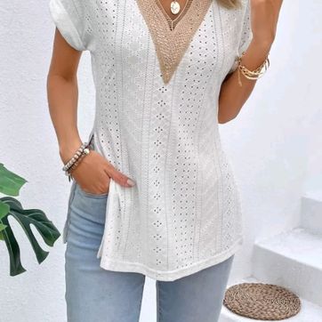 Camisa en blanco y beige  - imagen 1